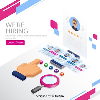 Hiring concept isometric background