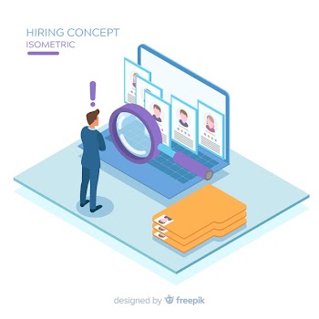 Hiring isometric background
