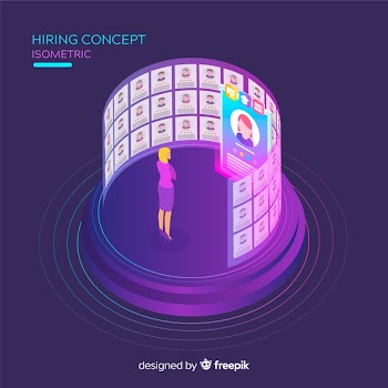 Hiring isometric background