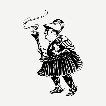 Historic man holding torch clipart | Free PSD - rawpixel