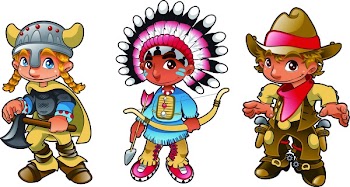 Historical characters. Funny cartoon and vector illustration, isolated objects