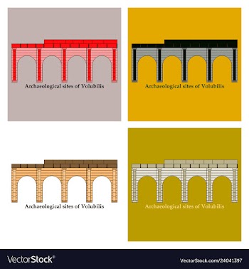 Historical landmark of volubilis city in morocco vector image