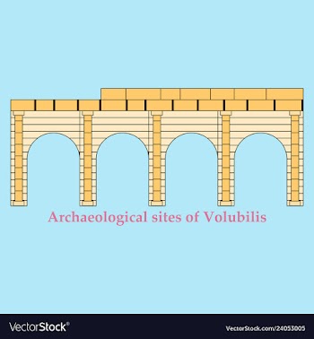 Historical landmark of volubilis city in morocco vector image