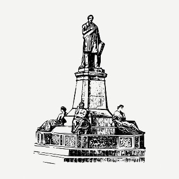Historical monument drawing, vintage  | Free PSD - rawpixel