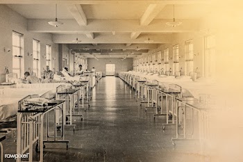 Historical photograph of a field hospital during the Spanish Flu Pande.. | Free  photo - 2302009