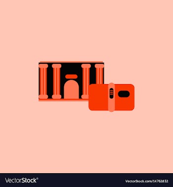 History book and architecture of ancient building vector image