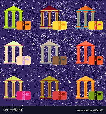 History book and architecture of ancient building vector image