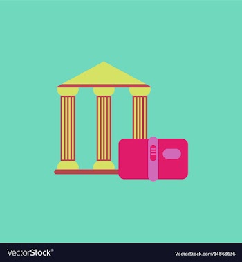 History book and architecture of ancient building vector image