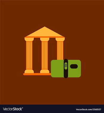 History book and architecture of ancient building vector image