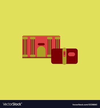 History book and architecture of ancient building vector image