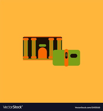 History book and architecture of ancient building vector image