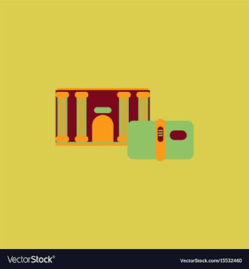 History book and architecture of ancient building vector image