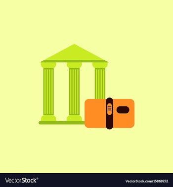 History book and architecture of ancient building vector image