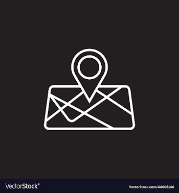 hite map destination line art icon