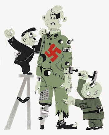Hitler and Mussolini making a puppet | Free Photo Illustration - rawpixel
