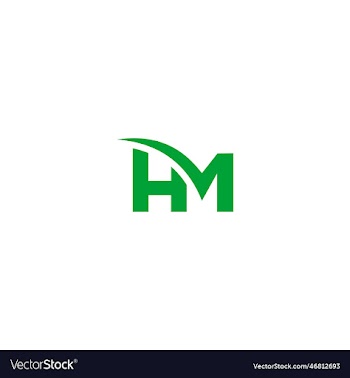 hm company name initial letters monogram hm icon