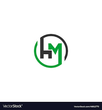 hm letter type logo design template