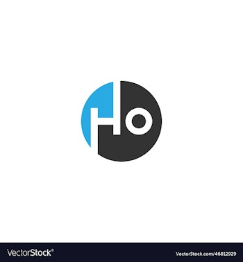 ho letter type logo design template