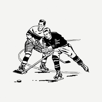 Hockey collage element, vintage illustration | Free PSD Illustration - rawpixel