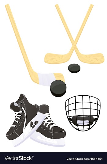 Hockey objects vector image