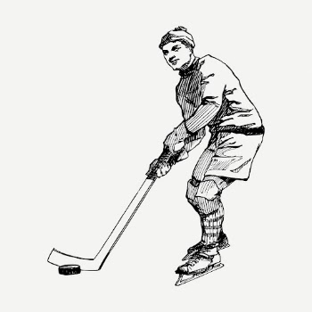 Hockey player drawing, vintage sport | Free PSD - rawpixel