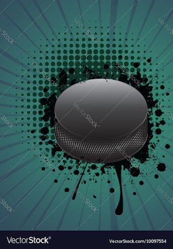 Hockey Puck on Background with Rays4 vector image