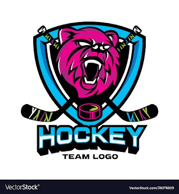 hockey team mascot logo with bear head icon