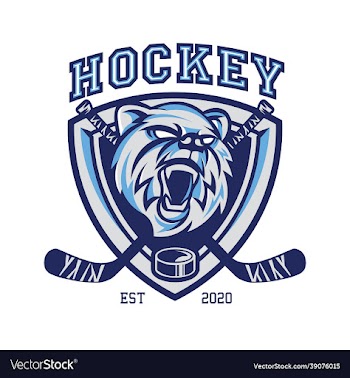 hockey team mascot logo with bear head icon