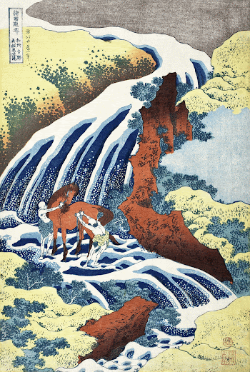 Hokusai's The Yoshitsune horse-washing falls | Free Photo Illustration - rawpixel