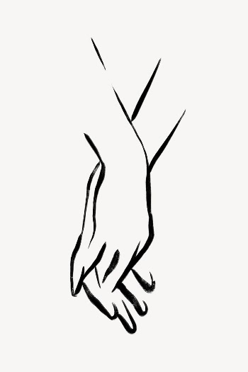 Holding hands collage element, drawing | Free Photo - rawpixel