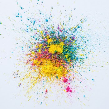 Holi color background on a white background Free Photo