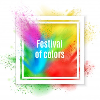 Holi paint frame Free Vector