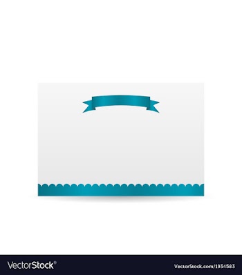  					Holiday card with blue ribbon isolated on white vector image														