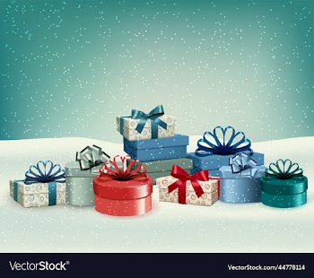 holiday christmas background with a gift boxes