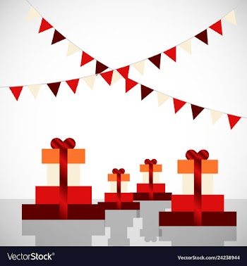 Holiday christmas background with a gift boxes vector image