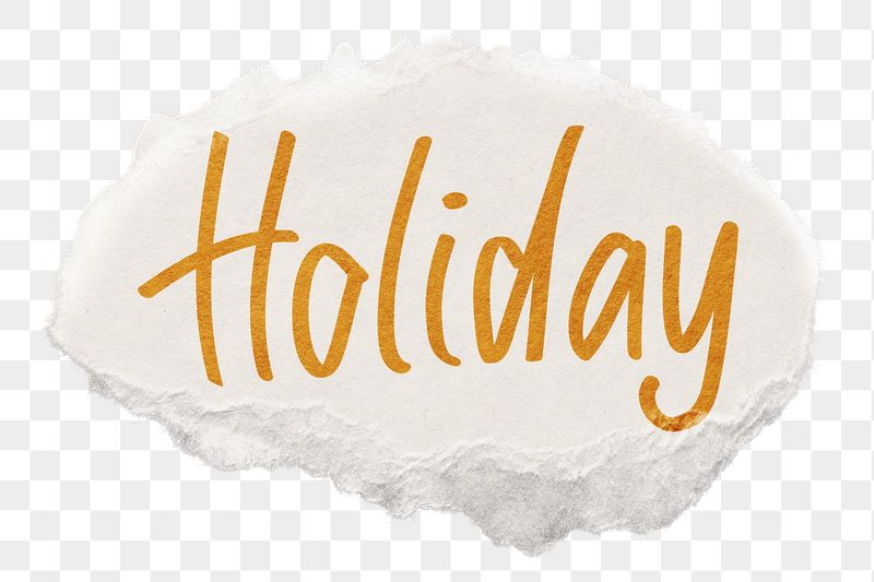Holiday png word sticker, ripped | Free PNG - rawpixel