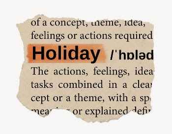 Holiday ripped dictionary, editable word | Free PSD - rawpixel