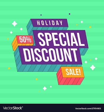 Holiday special discount for business green vector image