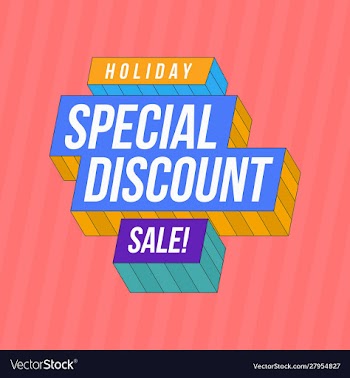 Holiday special discount for business pink vector image
