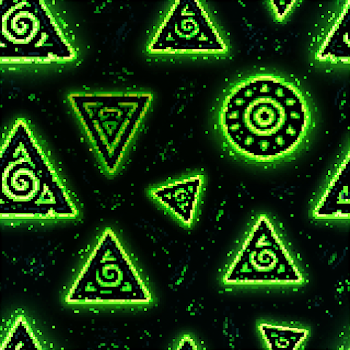 Hollow Green Triangle Glyph Pattern