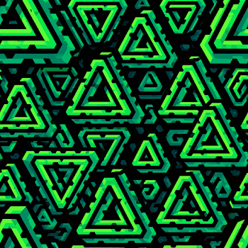 Hollow Green Triangle Glyph Pattern
