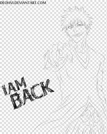 Hollow ichigo line art transparent background PNG clipart