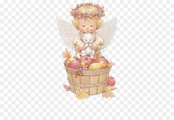 HOLLY BABES Drawing Angel Illustration - Cute Angel with Kitten Free Clipart 