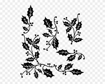 Holly Borders - Christmas Clip Art Black And White Border