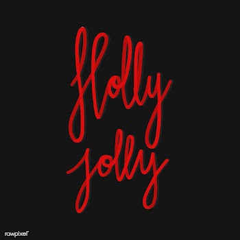Holly jolly typography vector in red | Free stock vector - 472334