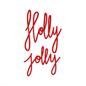 Holly jolly typography vector in red | Free stock vector - 472379