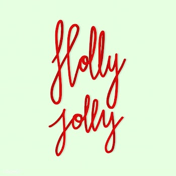 Holly jolly typography vector in red | Free stock vector - 472563