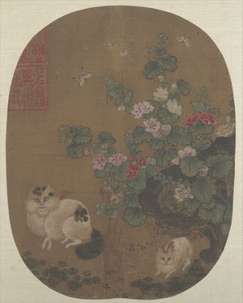 Hollyhocks and Cats | Free Photo - rawpixel