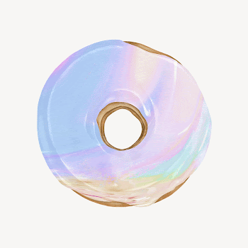 Holographic glazed donut, aesthetic dessert | Free Photo Illustration - rawpixel