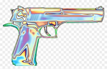 Holographic Holo Gun Vaporwave Aesthetic Masscreation - Vaporwave Aesthetic Gun Png